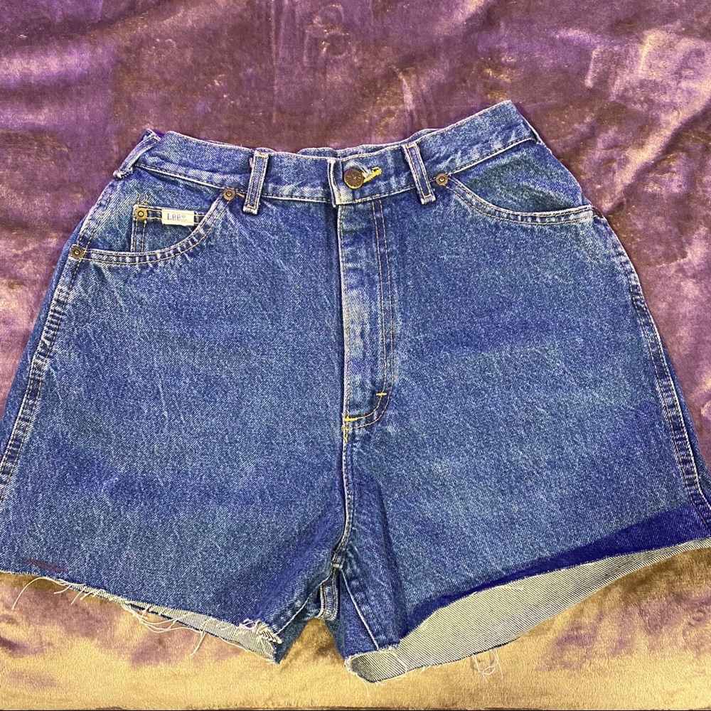 Dark wash, high waisted, mom jean shorts